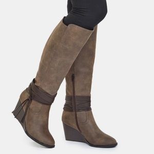 Ulrica wide-calf, wedge, knee-high boots - NWT